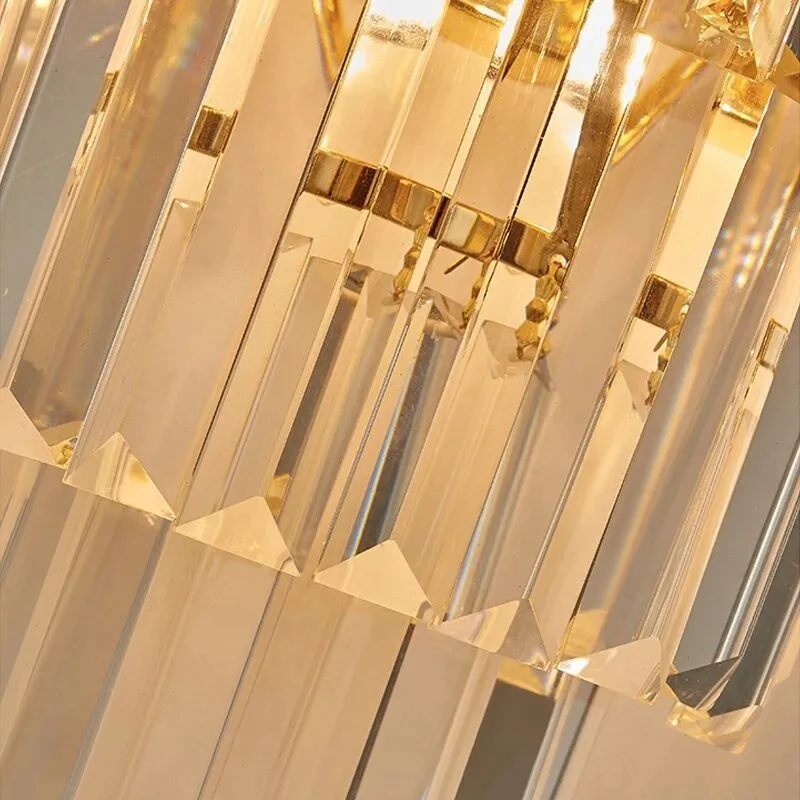 Sophisticated Crystal Wall Sconce in Gold, Chrome, or Black for Living Room, Bedroom, and Hallway Illumination
