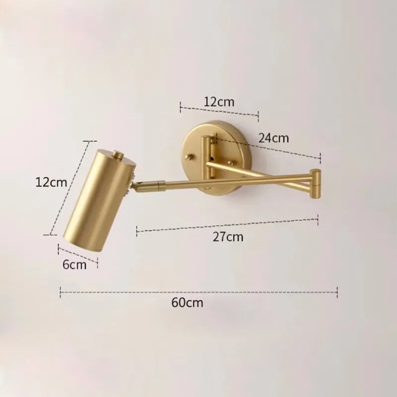 Swing Arm LED Wall Lamp for Modern Bedside Lighting