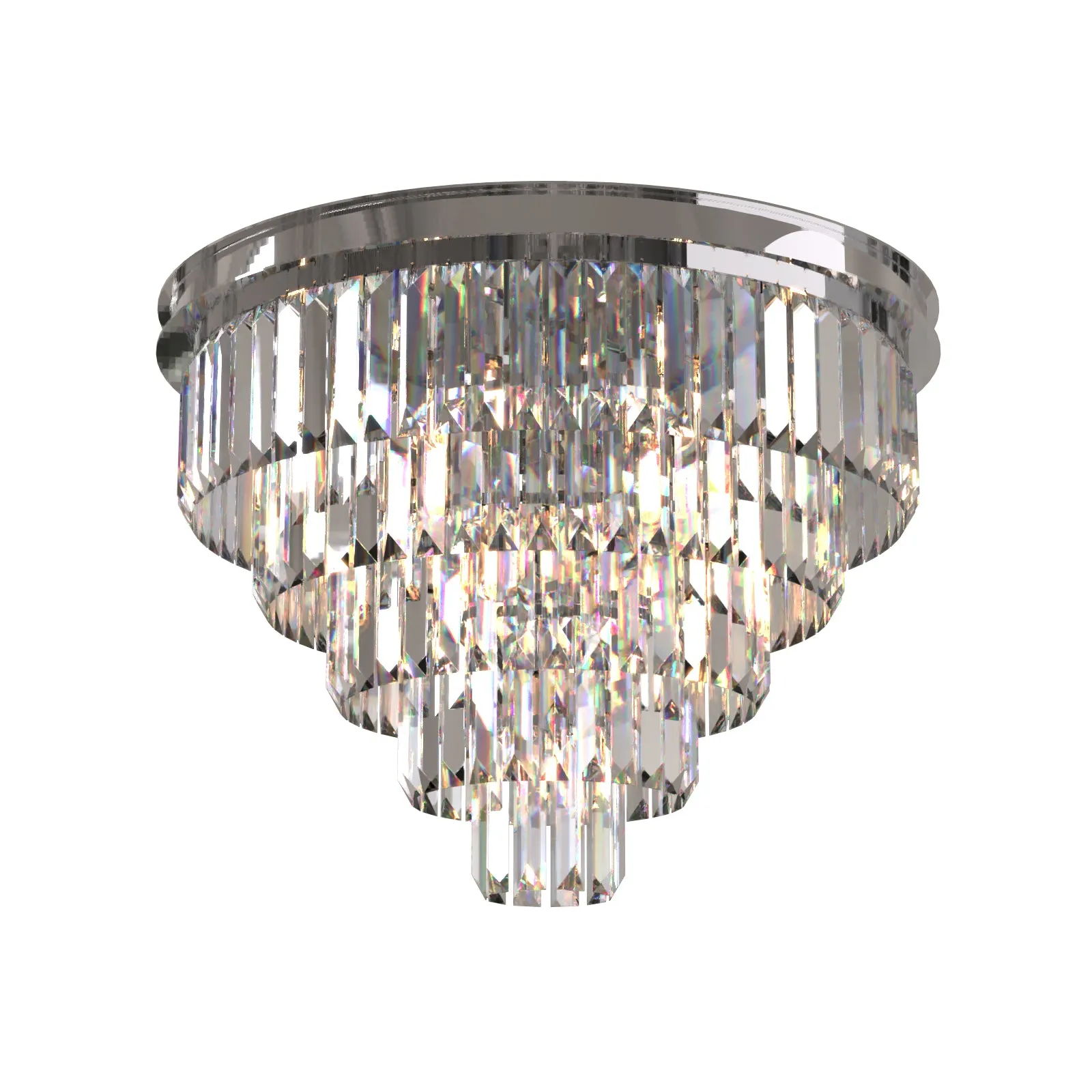 Terrance K9 Modern Crystal Chandelier Round Light Fixture Flush Mount Type E14 base
