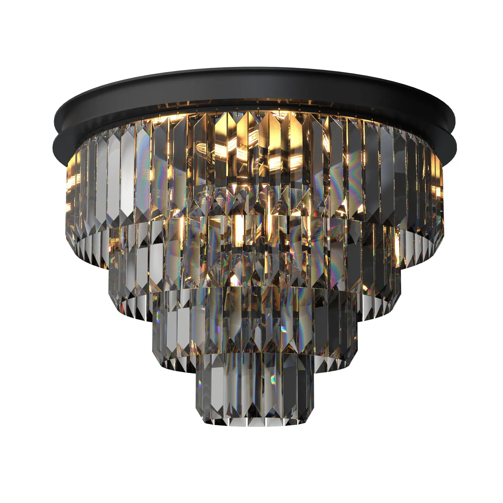 Terrance K9 Modern Crystal Chandelier Round Light Fixture Flush Mount Type E14 base