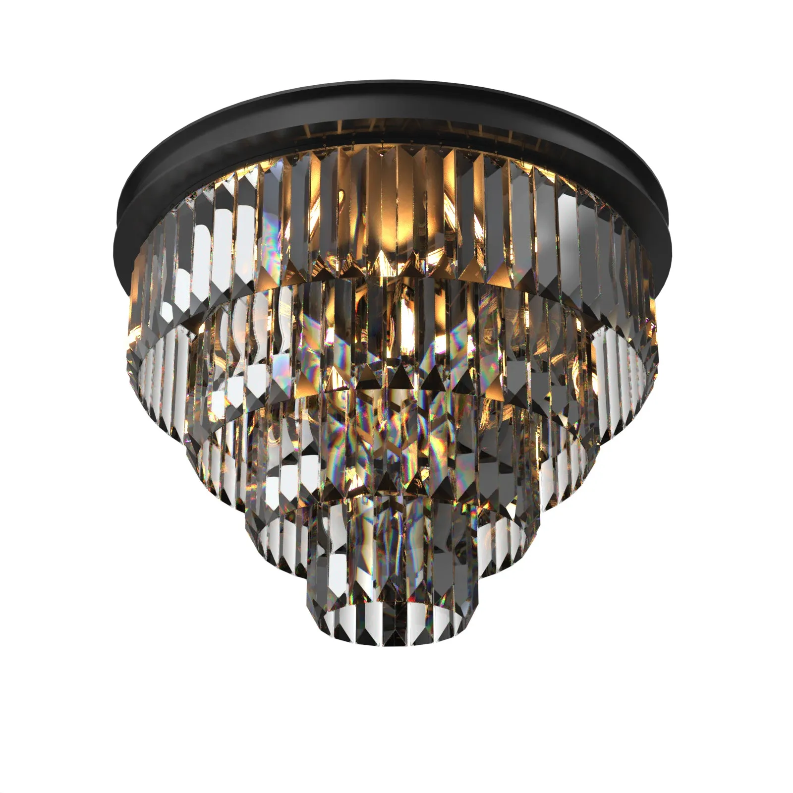 Terrance K9 Modern Crystal Chandelier Round Light Fixture Flush Mount Type E14 base