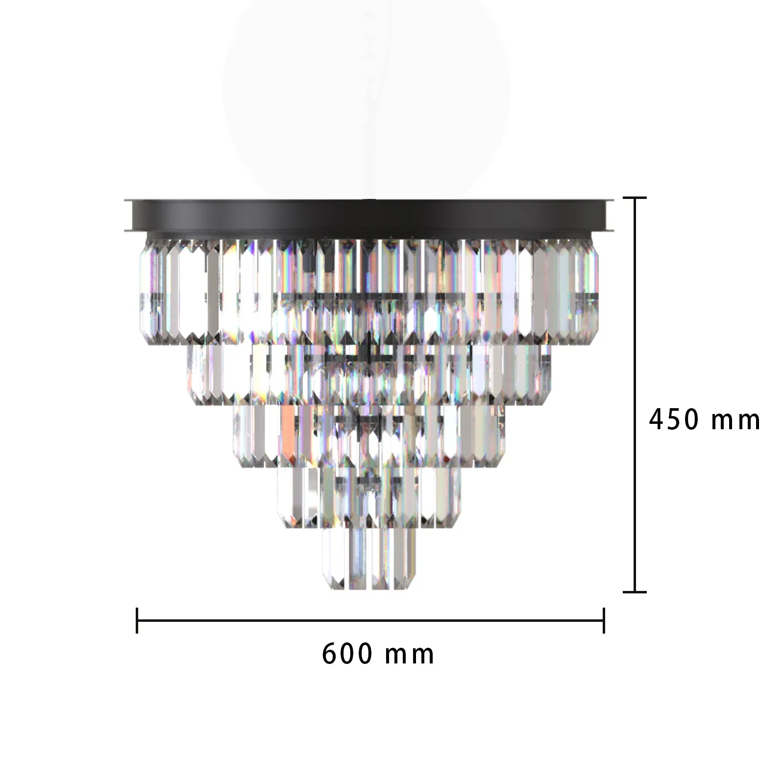 Terrance K9 Modern Crystal Chandelier Round Light Fixture Flush Mount Type E14 base