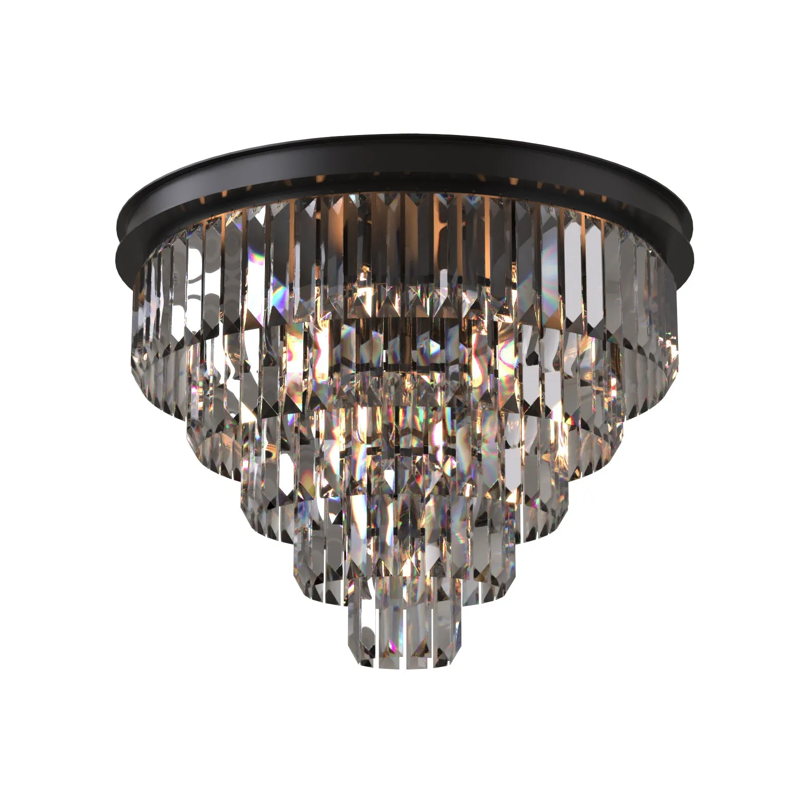 Terrance K9 Modern Crystal Chandelier Round Light Fixture Flush Mount Type E14 base