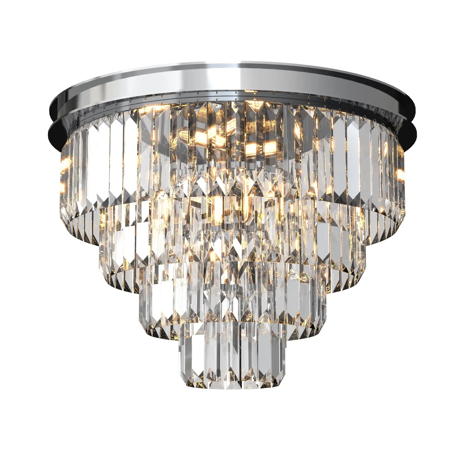 Terrance K9 Modern Crystal Chandelier Round Light Fixture Flush Mount Type E14 base
