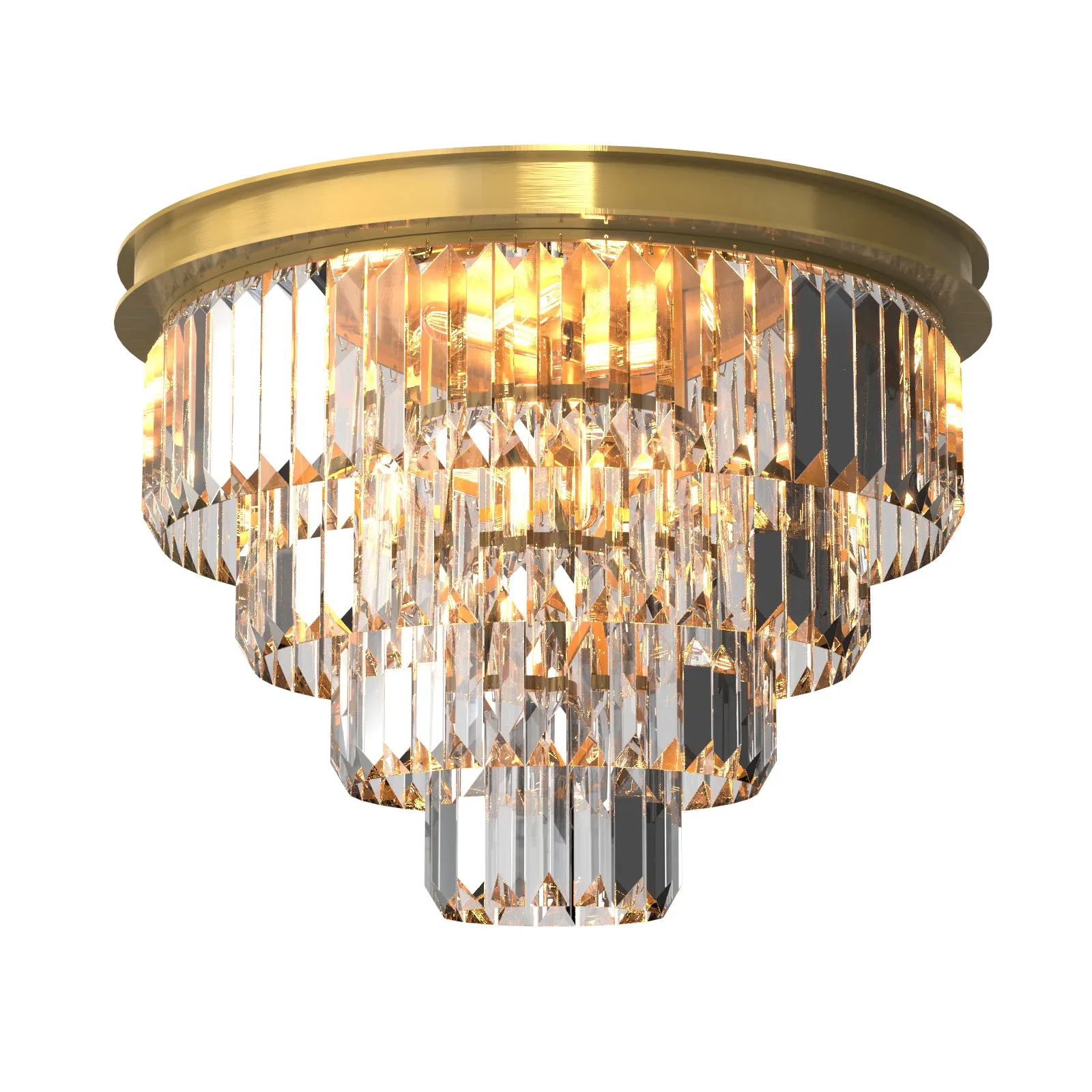 Terrance K9 Modern Crystal Chandelier Round Light Fixture Flush Mount Type E14 base