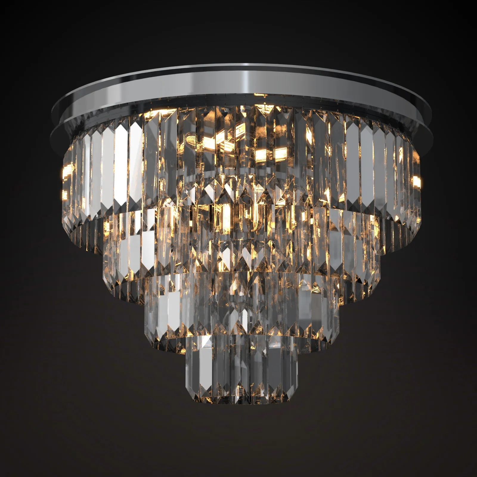 Terrance K9 Modern Crystal Chandelier Round Light Fixture Flush Mount Type E14 base