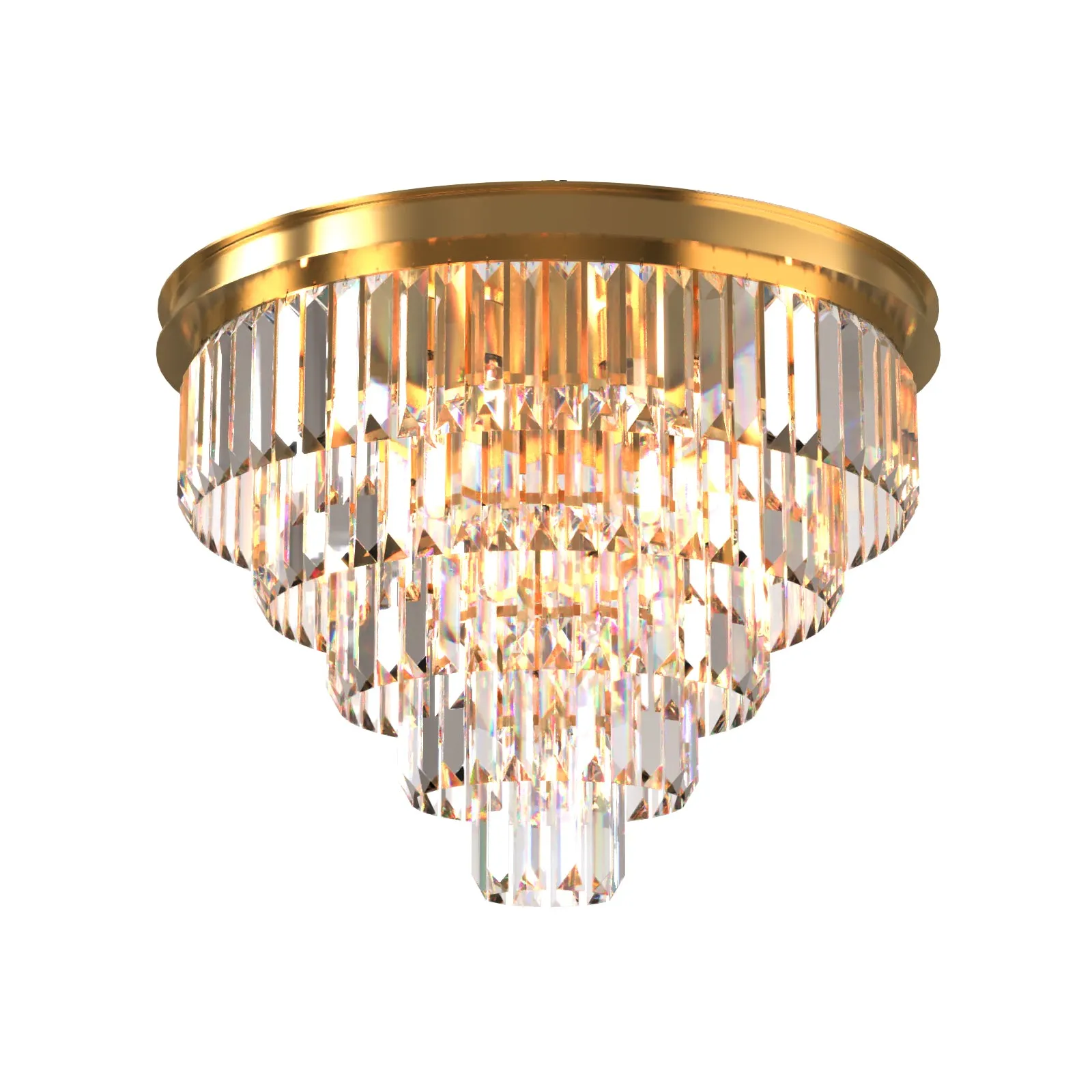 Terrance K9 Modern Crystal Chandelier Round Light Fixture Flush Mount Type E14 base