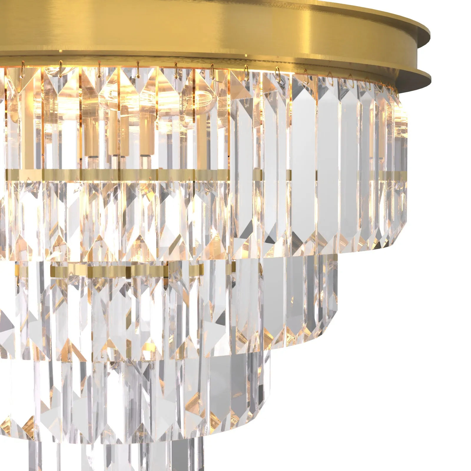 Terrance K9 Modern Crystal Chandelier Round Light Fixture Flush Mount Type E14 base