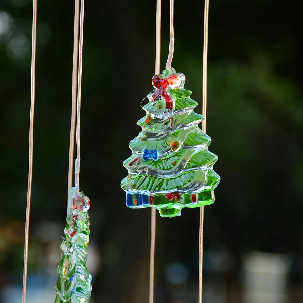 TheLAShop Christmas Tree Solar LED Light Wind Chime Decor Lighting