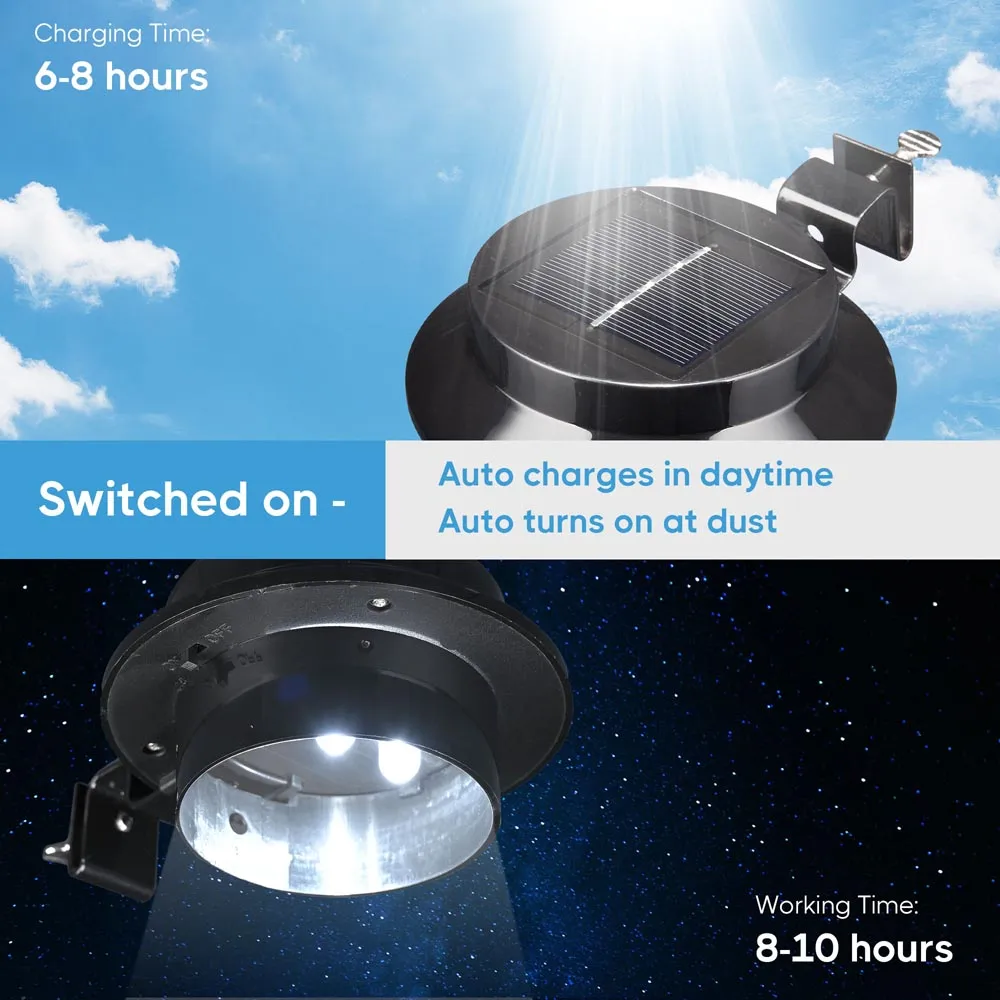 TheLAShop Solar Gutter Light Dusk to Dawn Flood Lights 6ct/Pack