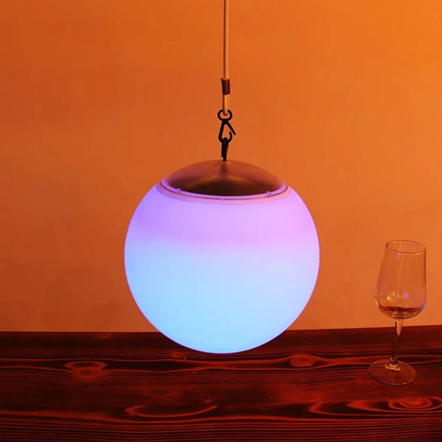 Transform Your Outdoor Oasis with the LED Hanging Ball - Solar and DC Powered, 16 Colours