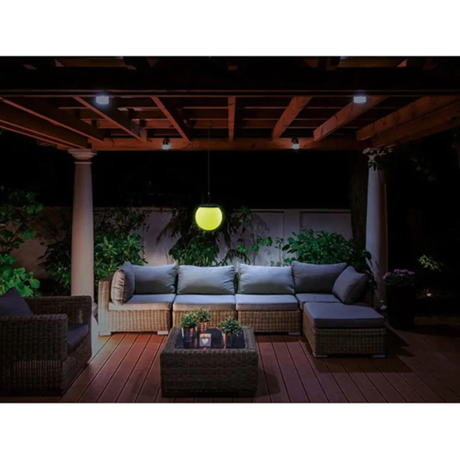 Transform Your Outdoor Oasis with the LED Hanging Ball - Solar and DC Powered, 16 Colours