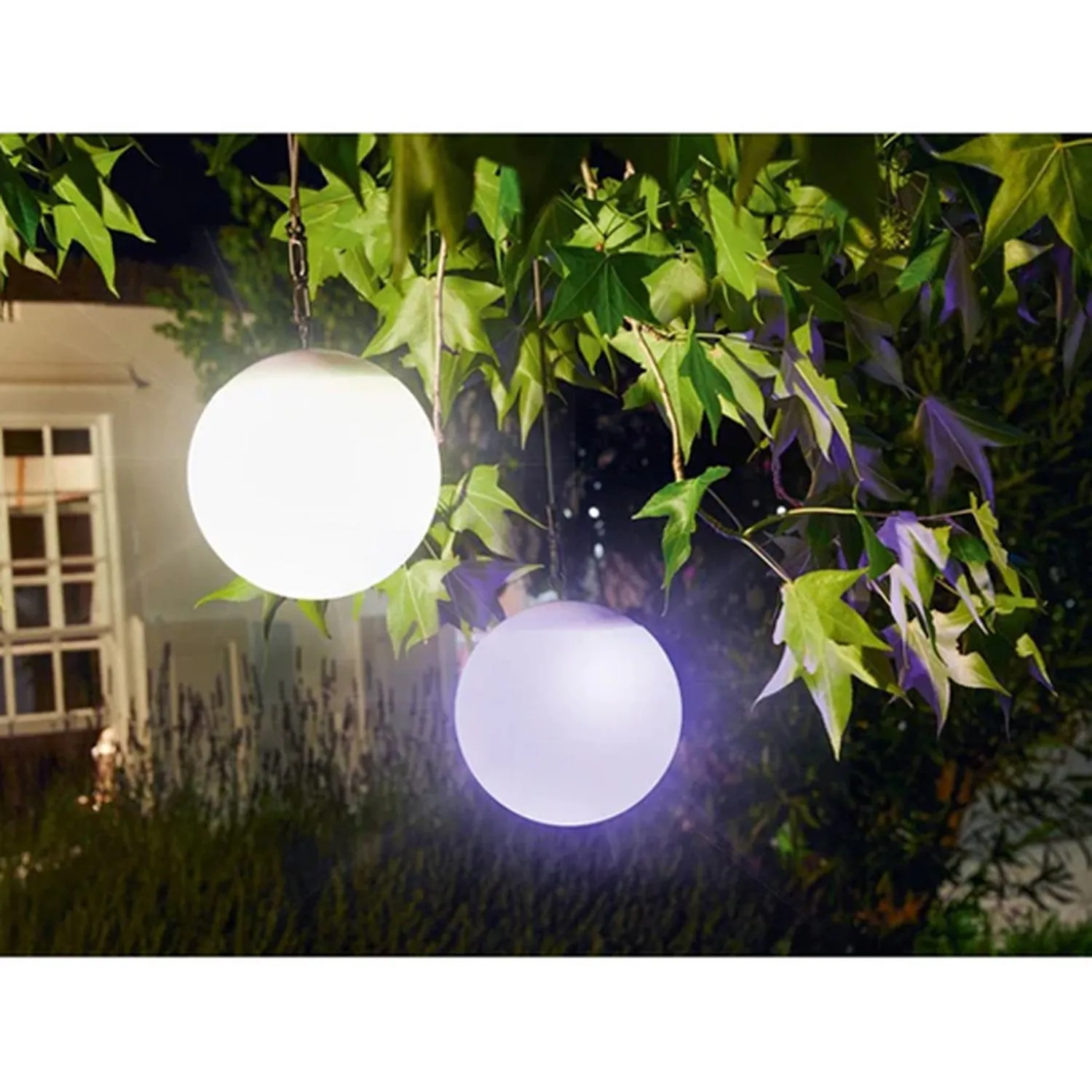 Transform Your Outdoor Oasis with the LED Hanging Ball - Solar and DC Powered, 16 Colours