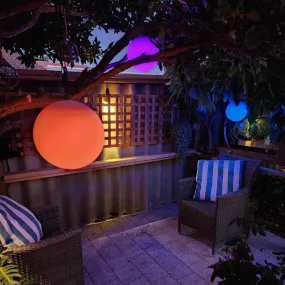 Transform Your Outdoor Oasis with the LED Hanging Ball - Solar and DC Powered, 16 Colours