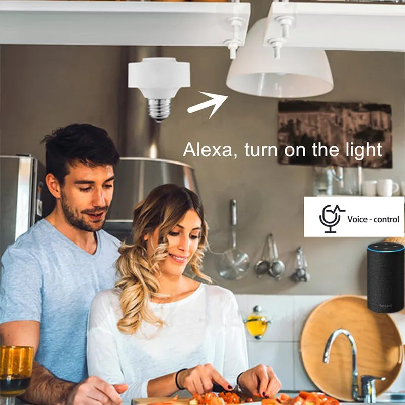 Tuya Smart Life WiFi Light Socket Lamp Holder for E26 E27 Led Bulb Google Home Amazon Echo Alexa Voice Control App Timer Light (Bundle1)