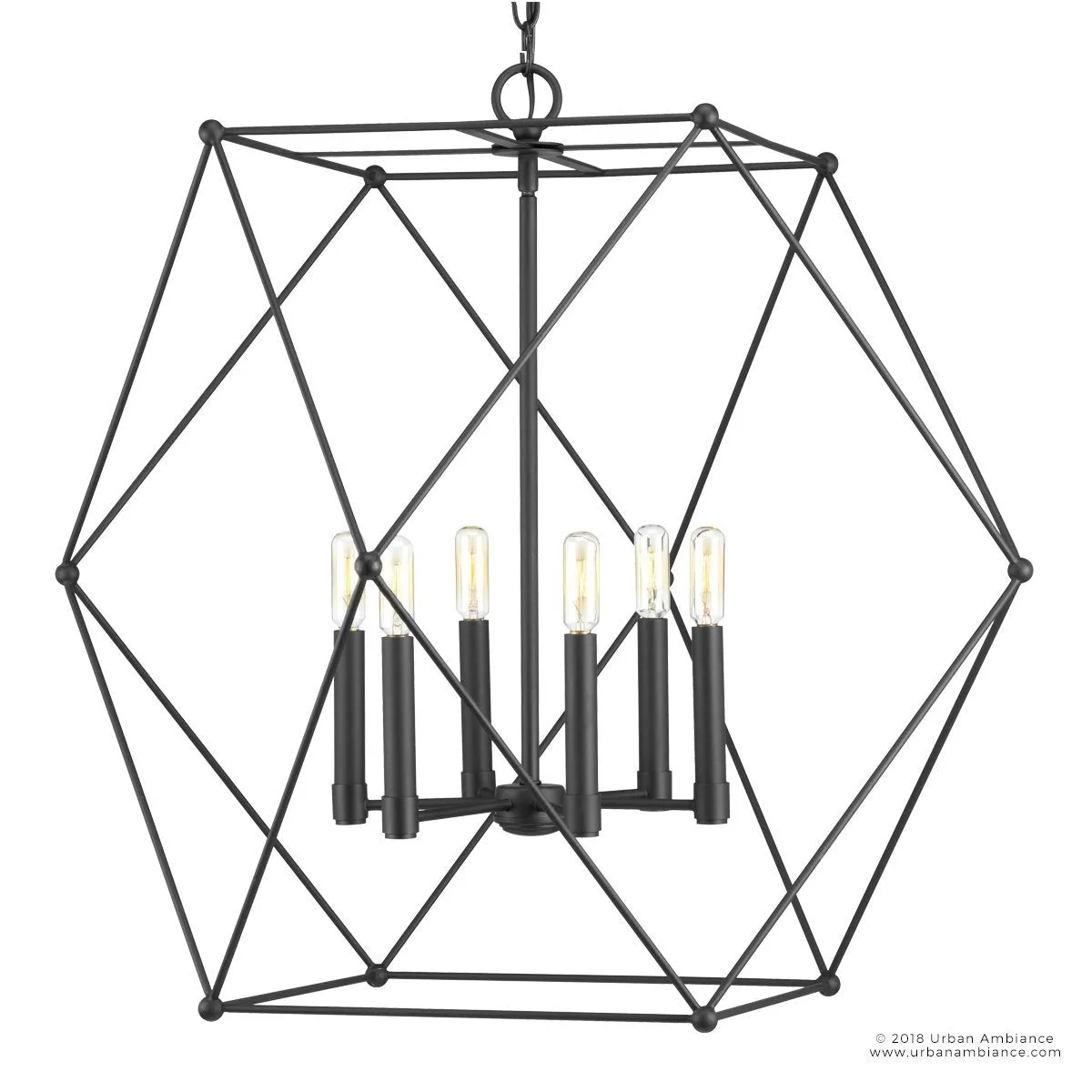 UHP2702 Contemporary Chandelier, 26"H x 28"W, Midnight Black Finish, Aberdeen Collection
