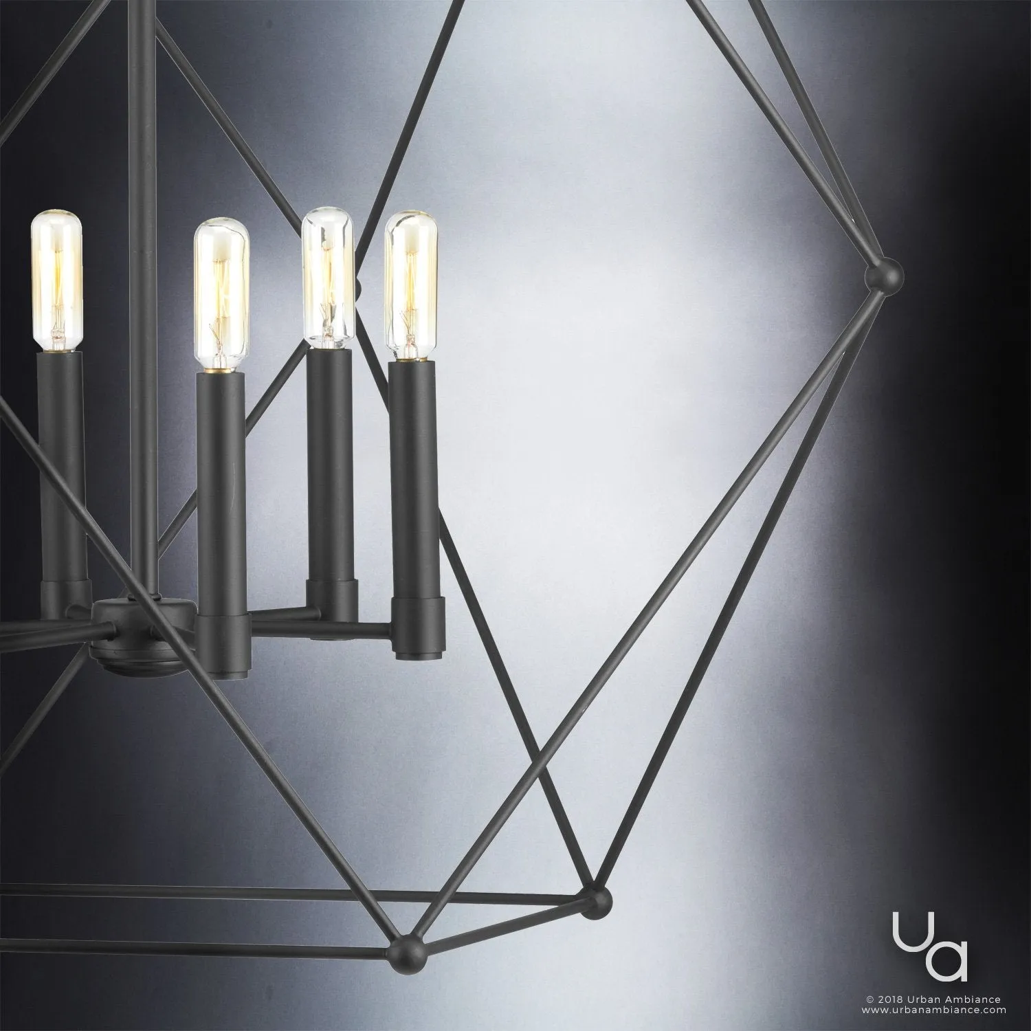 UHP2702 Contemporary Chandelier, 26"H x 28"W, Midnight Black Finish, Aberdeen Collection