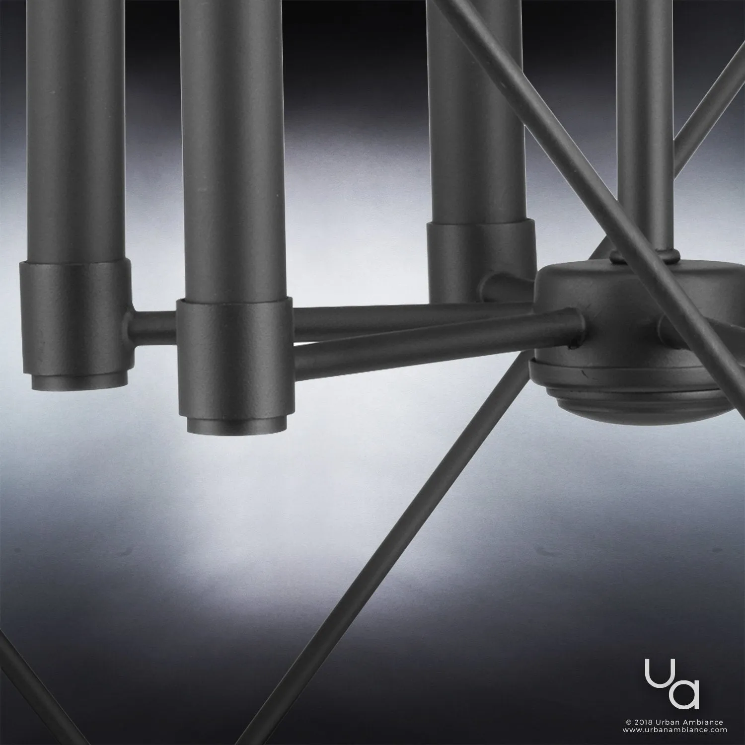 UHP2702 Contemporary Chandelier, 26"H x 28"W, Midnight Black Finish, Aberdeen Collection