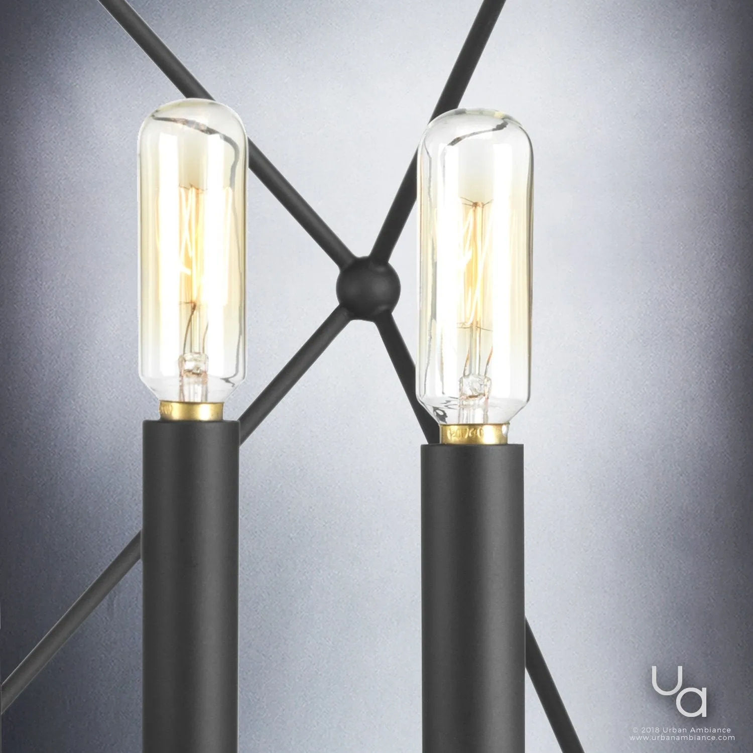 UHP2703 Contemporary Chandelier, 19"H x 23.5"W, Midnight Black Finish, Aberdeen Collection