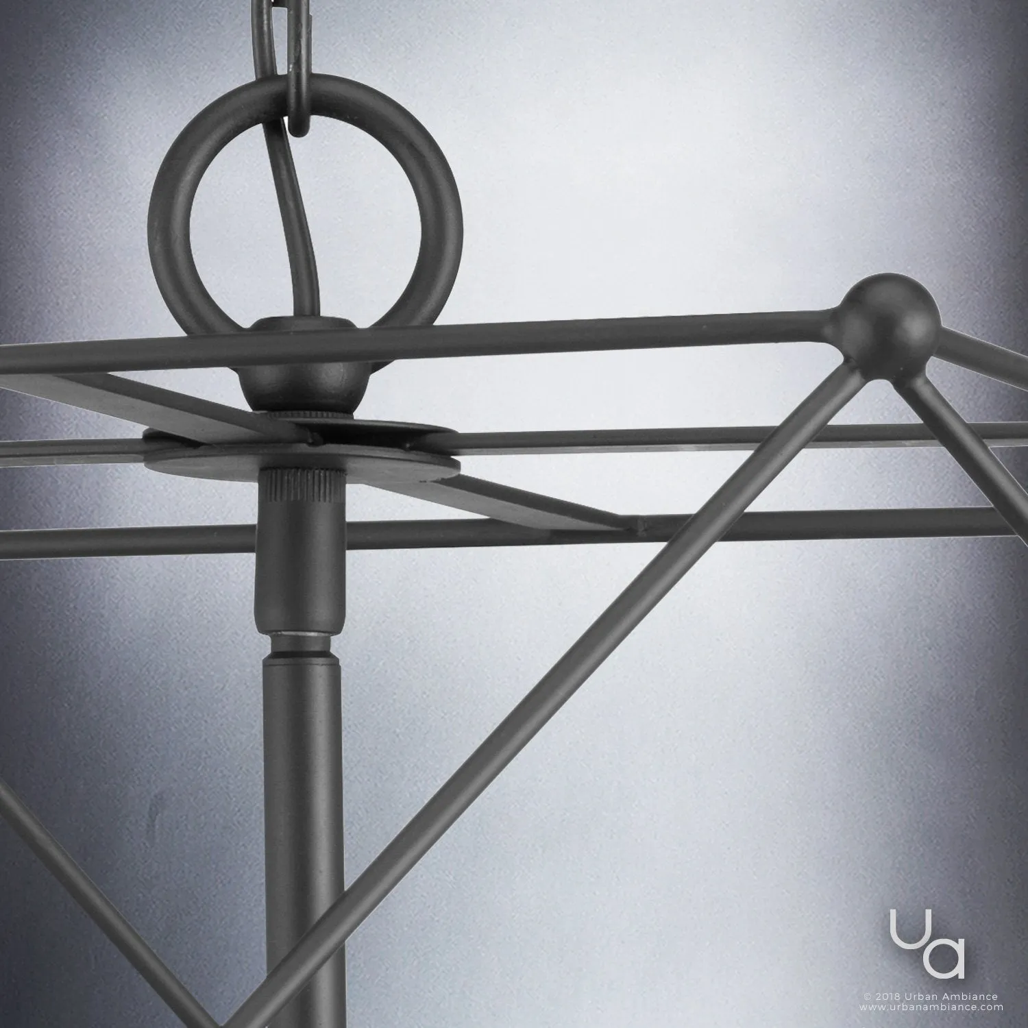 UHP2703 Contemporary Chandelier, 19"H x 23.5"W, Midnight Black Finish, Aberdeen Collection