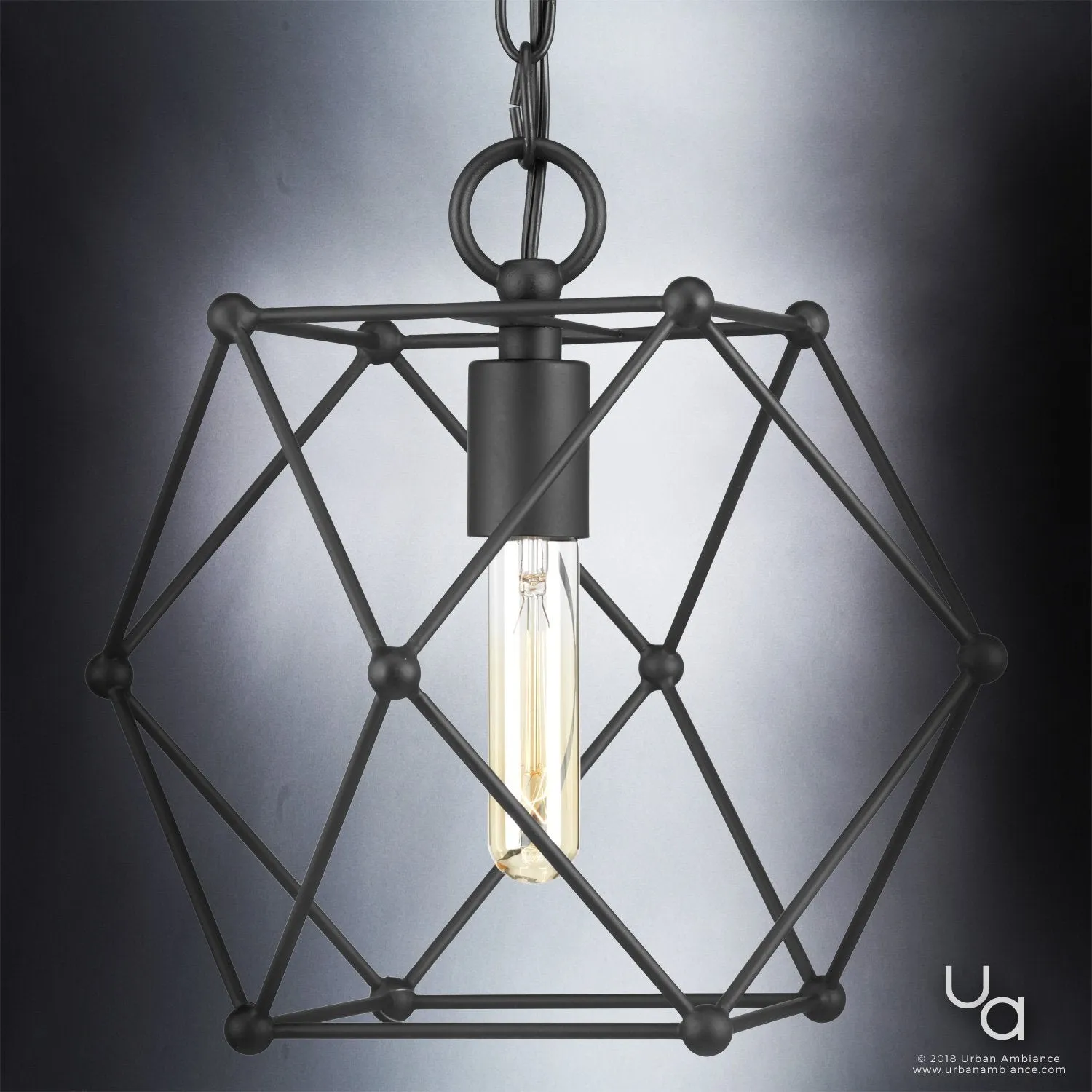 UHP2704 Contemporary Pendant Light, 11.25"H x 12"W, Midnight Black Finish, Aberdeen Collection