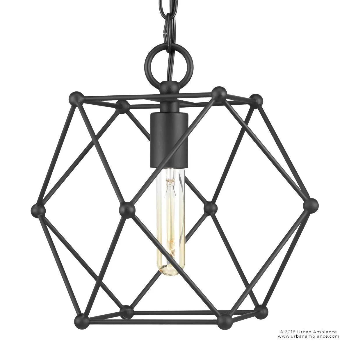 UHP2704 Contemporary Pendant Light, 11.25"H x 12"W, Midnight Black Finish, Aberdeen Collection