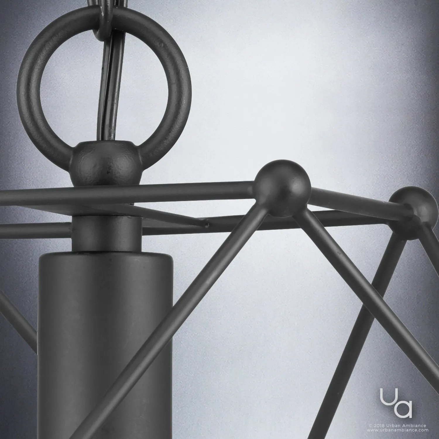 UHP2704 Contemporary Pendant Light, 11.25"H x 12"W, Midnight Black Finish, Aberdeen Collection