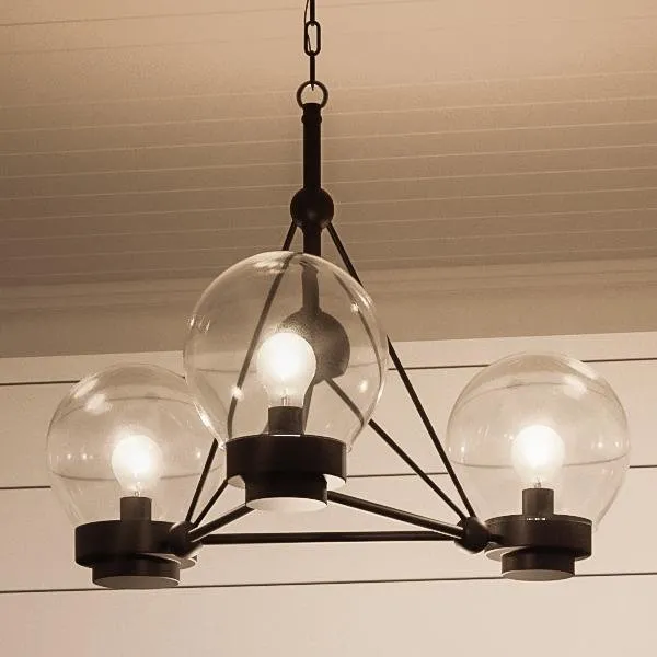 UHP2705 Contemporary Ceiling Fixture, 14"H x 19.625"W, Midnight Black Finish, Aberdeen Collection