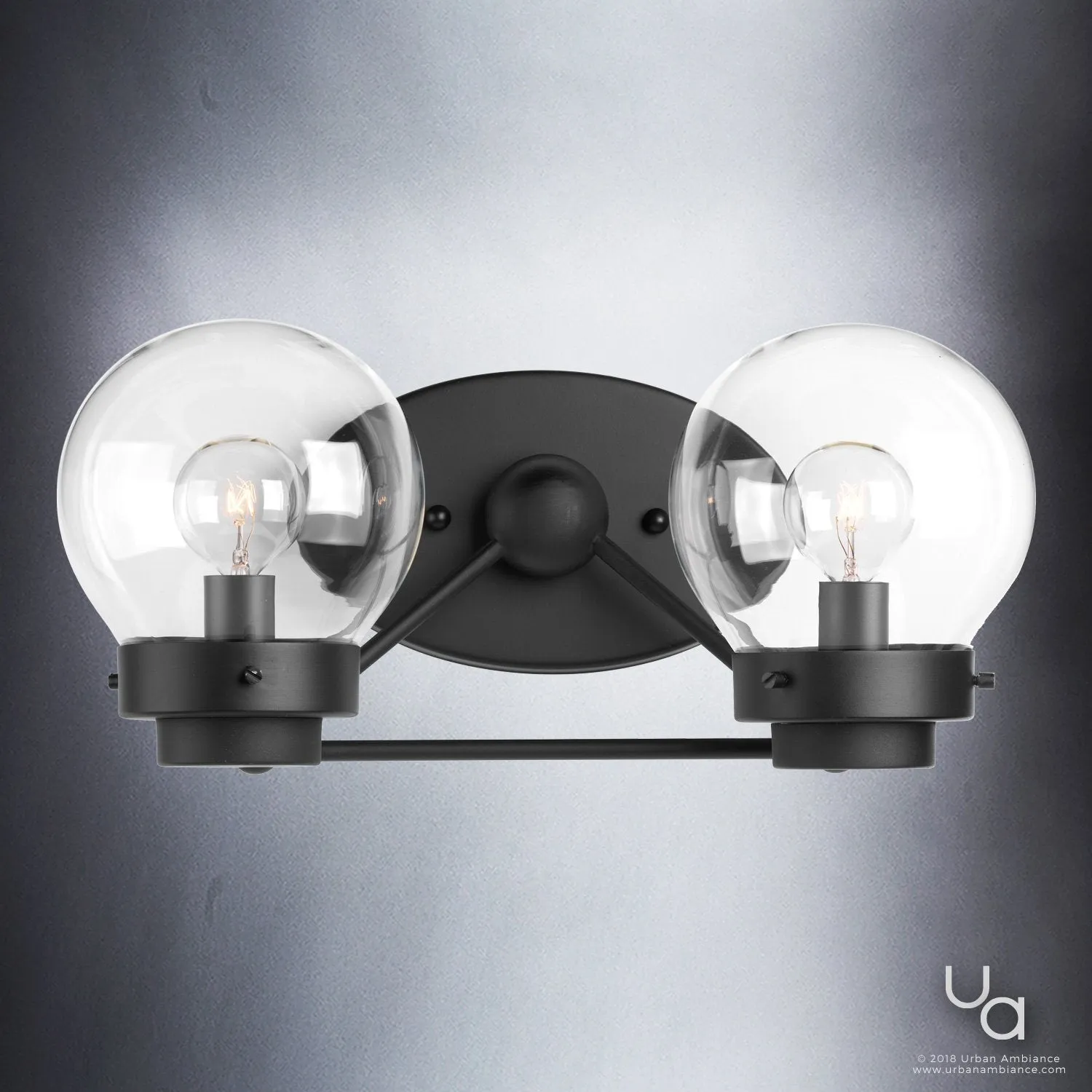 UHP2706 Contemporary Bathroom Vanity Light, 6.5"H x 14.125"W, Midnight Black Finish, Aberdeen Collection