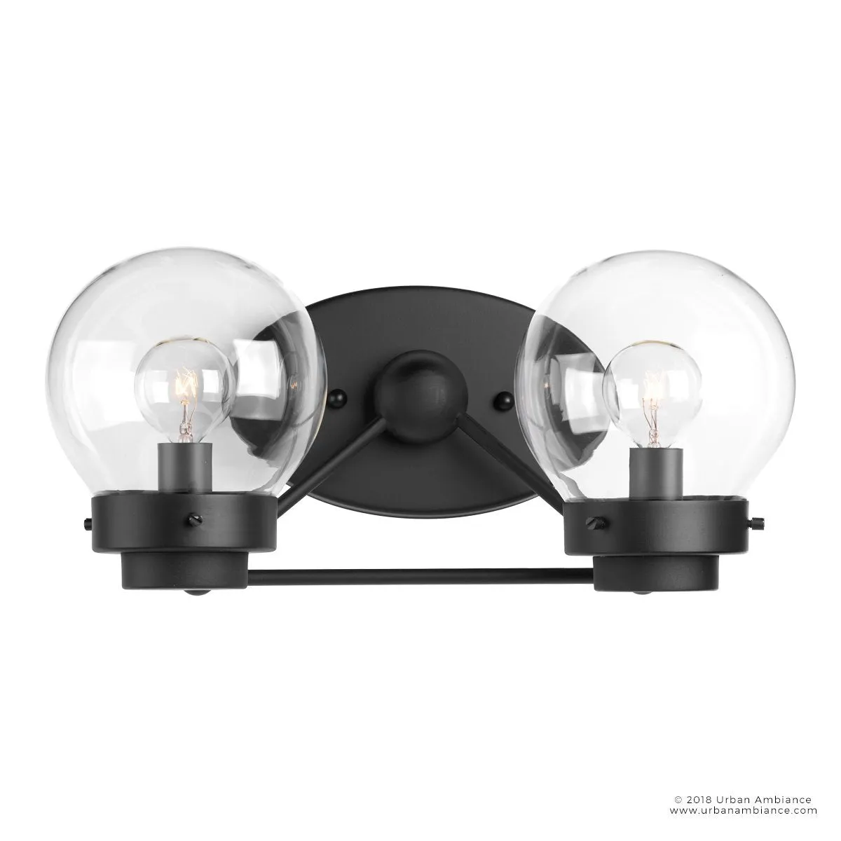 UHP2706 Contemporary Bathroom Vanity Light, 6.5"H x 14.125"W, Midnight Black Finish, Aberdeen Collection