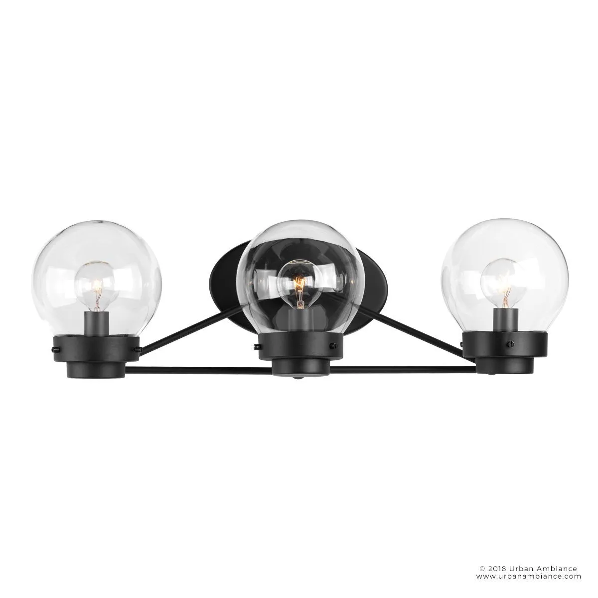 UHP2707 Contemporary Bathroom Vanity Light, 6.5"H x 22"W, Midnight Black Finish, Aberdeen Collection