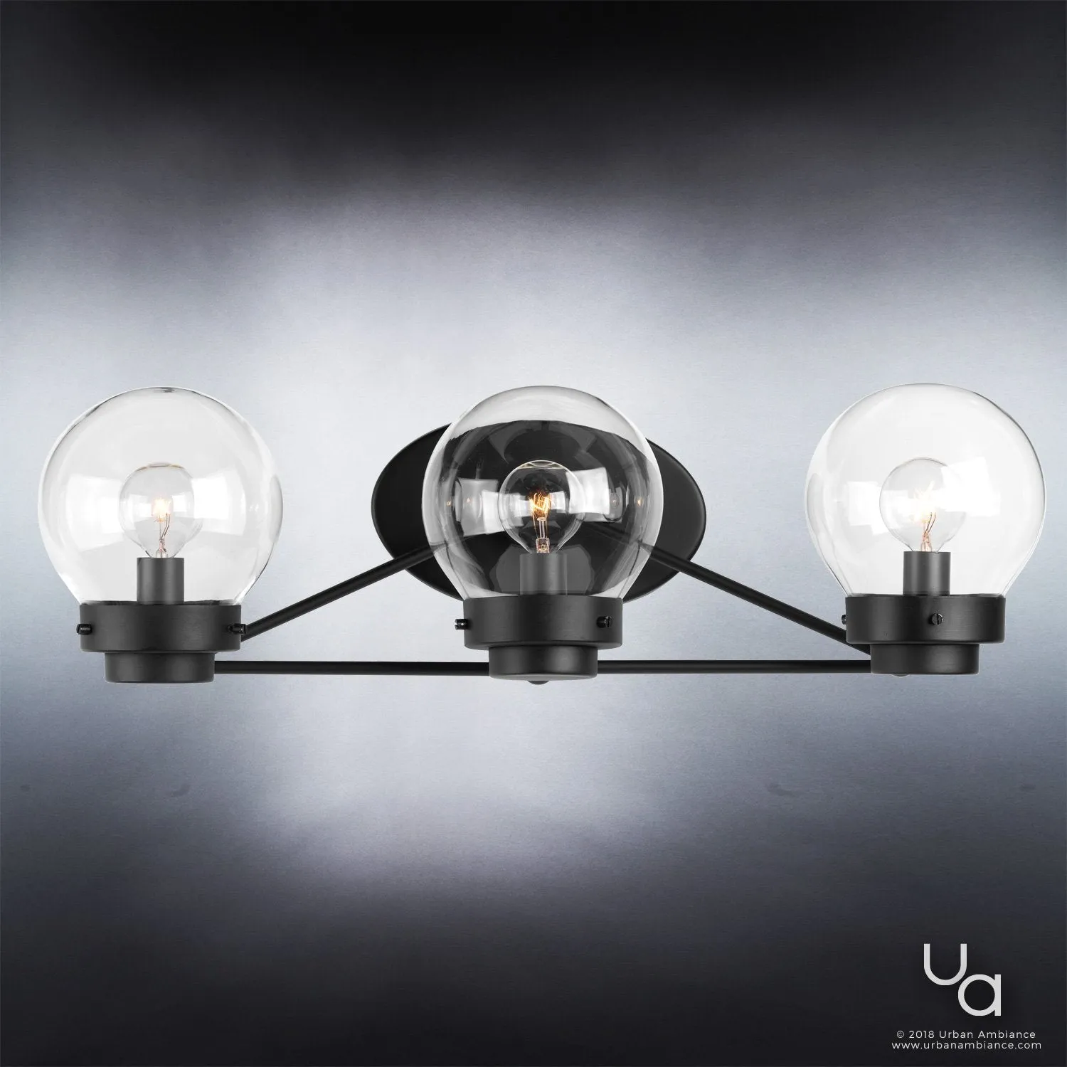 UHP2707 Contemporary Bathroom Vanity Light, 6.5"H x 22"W, Midnight Black Finish, Aberdeen Collection