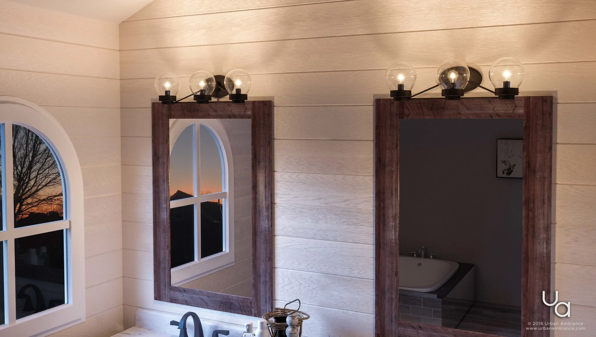 UHP2707 Contemporary Bathroom Vanity Light, 6.5"H x 22"W, Midnight Black Finish, Aberdeen Collection