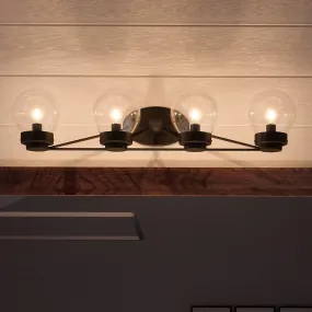 UHP2708 Contemporary Bathroom Vanity Light, 6.5"H x 31.125"W, Midnight Black Finish, Aberdeen Collection