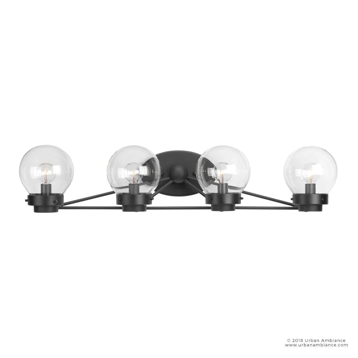 UHP2708 Contemporary Bathroom Vanity Light, 6.5"H x 31.125"W, Midnight Black Finish, Aberdeen Collection