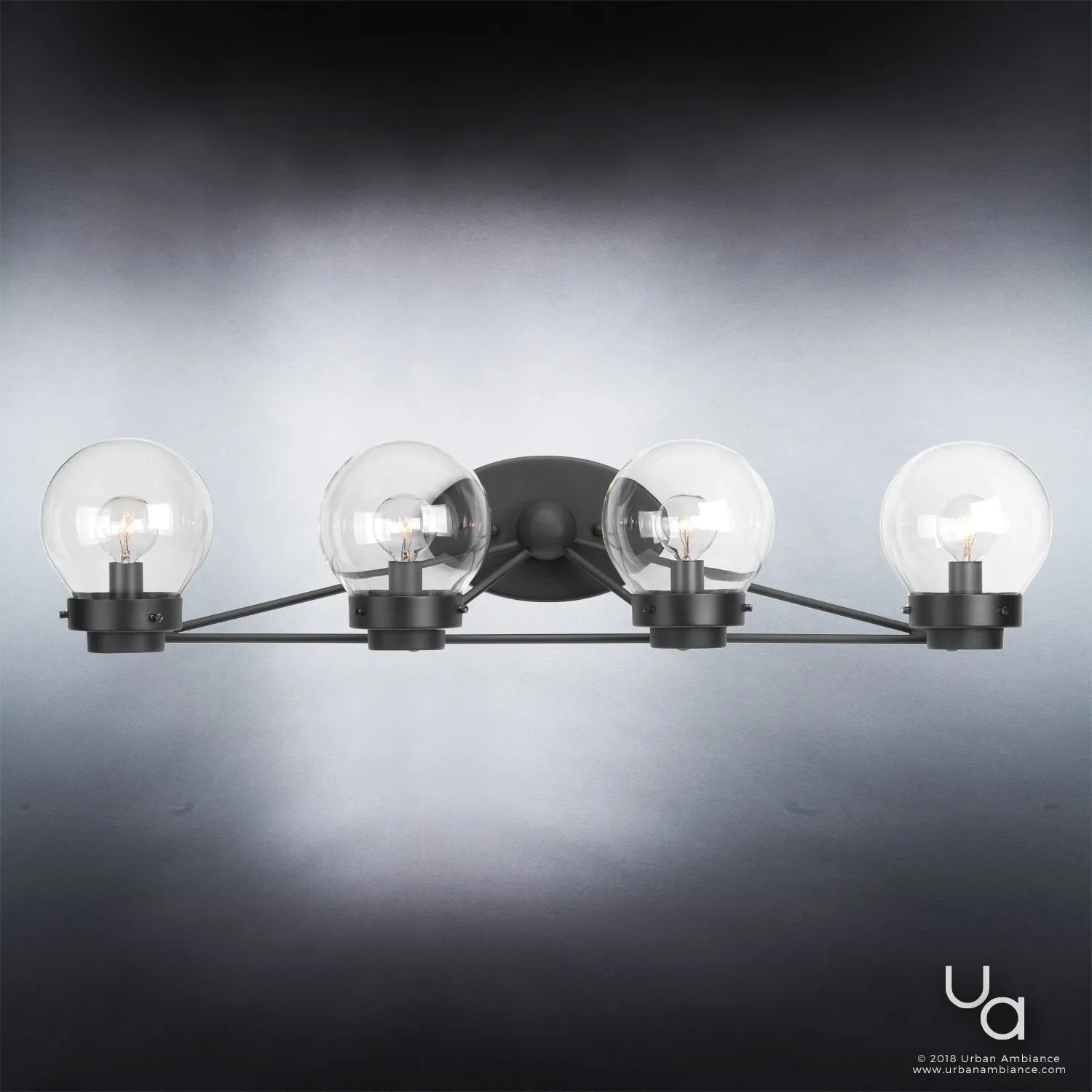 UHP2708 Contemporary Bathroom Vanity Light, 6.5"H x 31.125"W, Midnight Black Finish, Aberdeen Collection