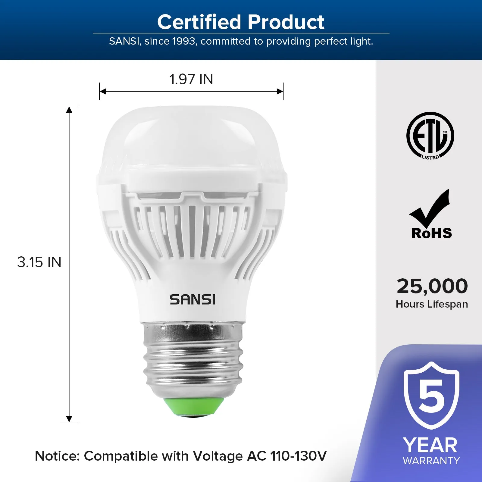 Upgraded A15 9W LED 2700K/3000K/4000K/5000K Light Bulb (US ONLY)