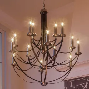 UQL2013 Mid-Century Modern Chandelier, 43"H x 41"W, Black Silk Finish, Marseille Collection