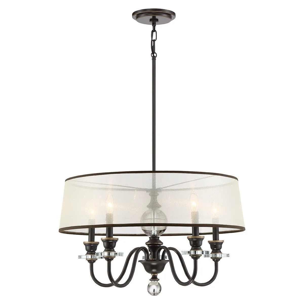 UQL2180 Mediterannean Chandelier , 15.5"H x 25"W, Parisian Bronze Finish, Guadalajara Collection