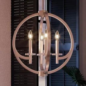 UQL2550 Globe Chandelier, 19.5"H x 18"W, Brushed Nickel Finish, Denver Collection