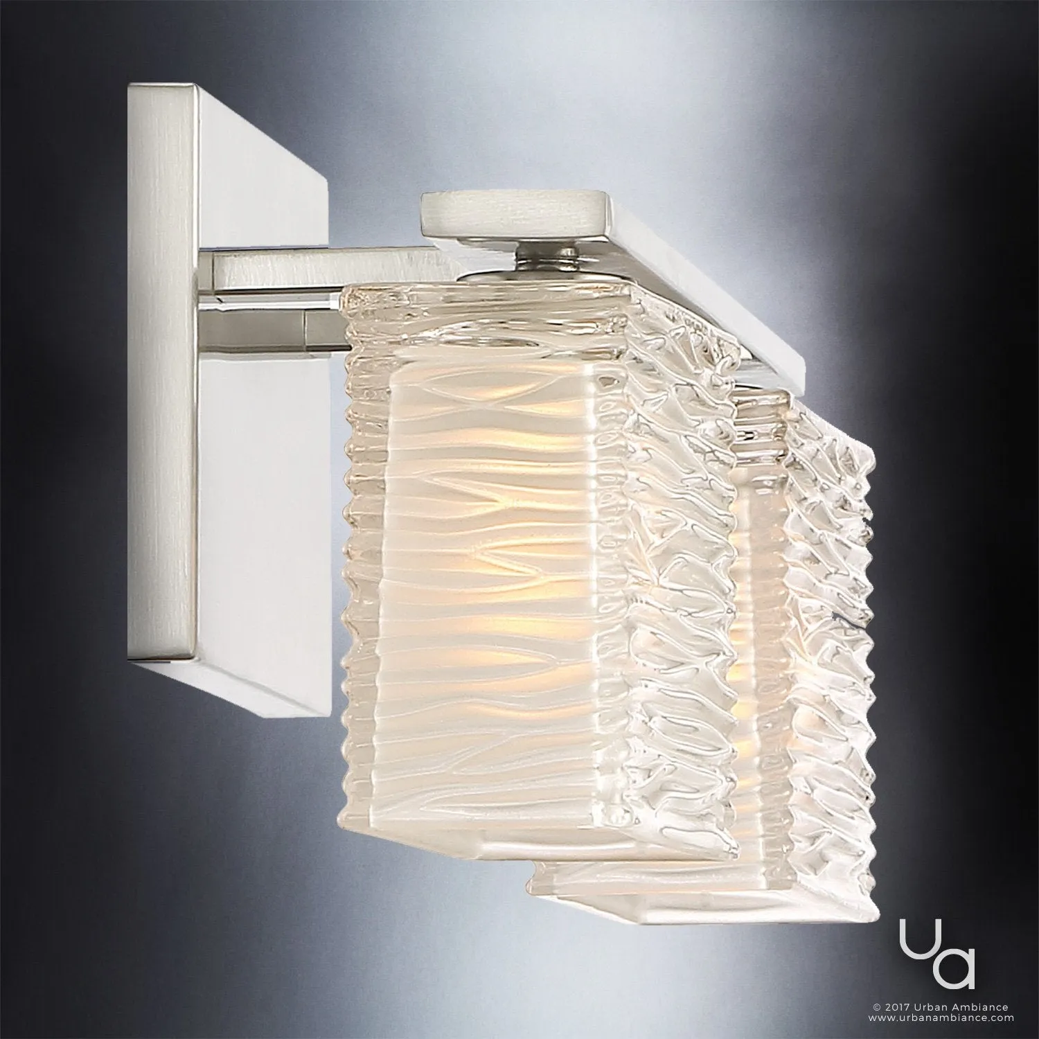UQL2720 Modern Bathroom Light, 6.75"H x 15"W, Brushed Nickel Finish, San Diego Collection