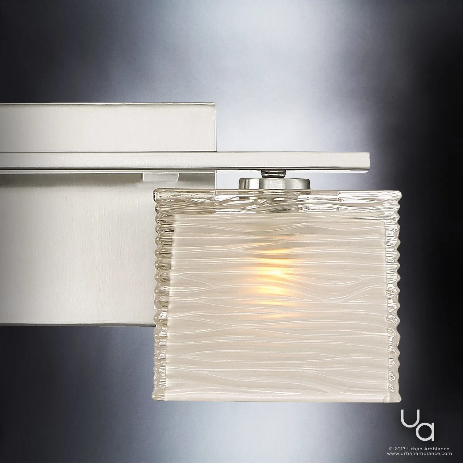 UQL2720 Modern Bathroom Light, 6.75"H x 15"W, Brushed Nickel Finish, San Diego Collection