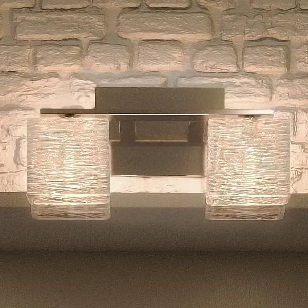 UQL2720 Modern Bathroom Light, 6.75"H x 15"W, Brushed Nickel Finish, San Diego Collection