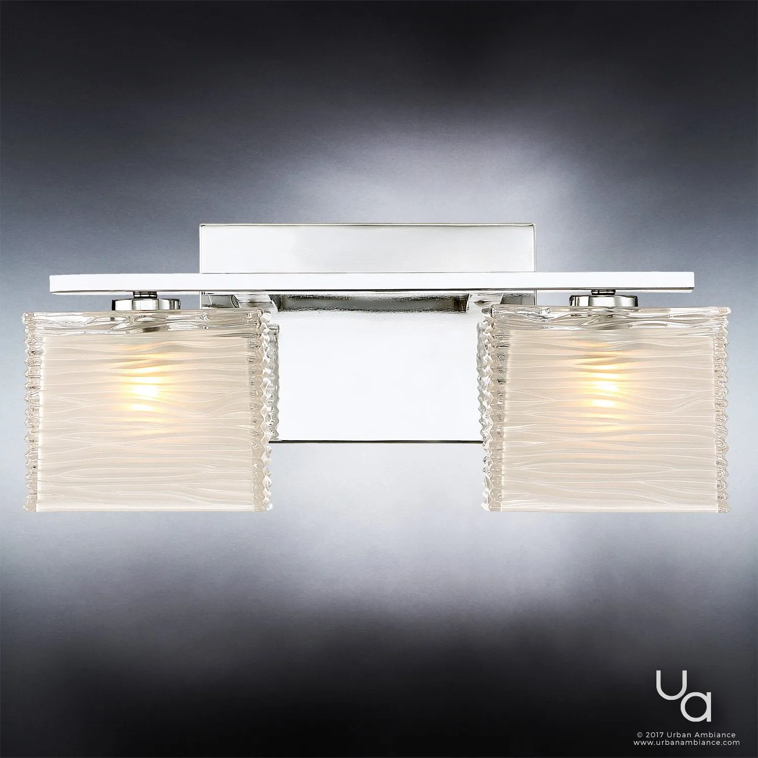 UQL2721 Modern Bathroom Light, 6.75"H x 15"W, Polished Chrome Finish, San Diego Collection