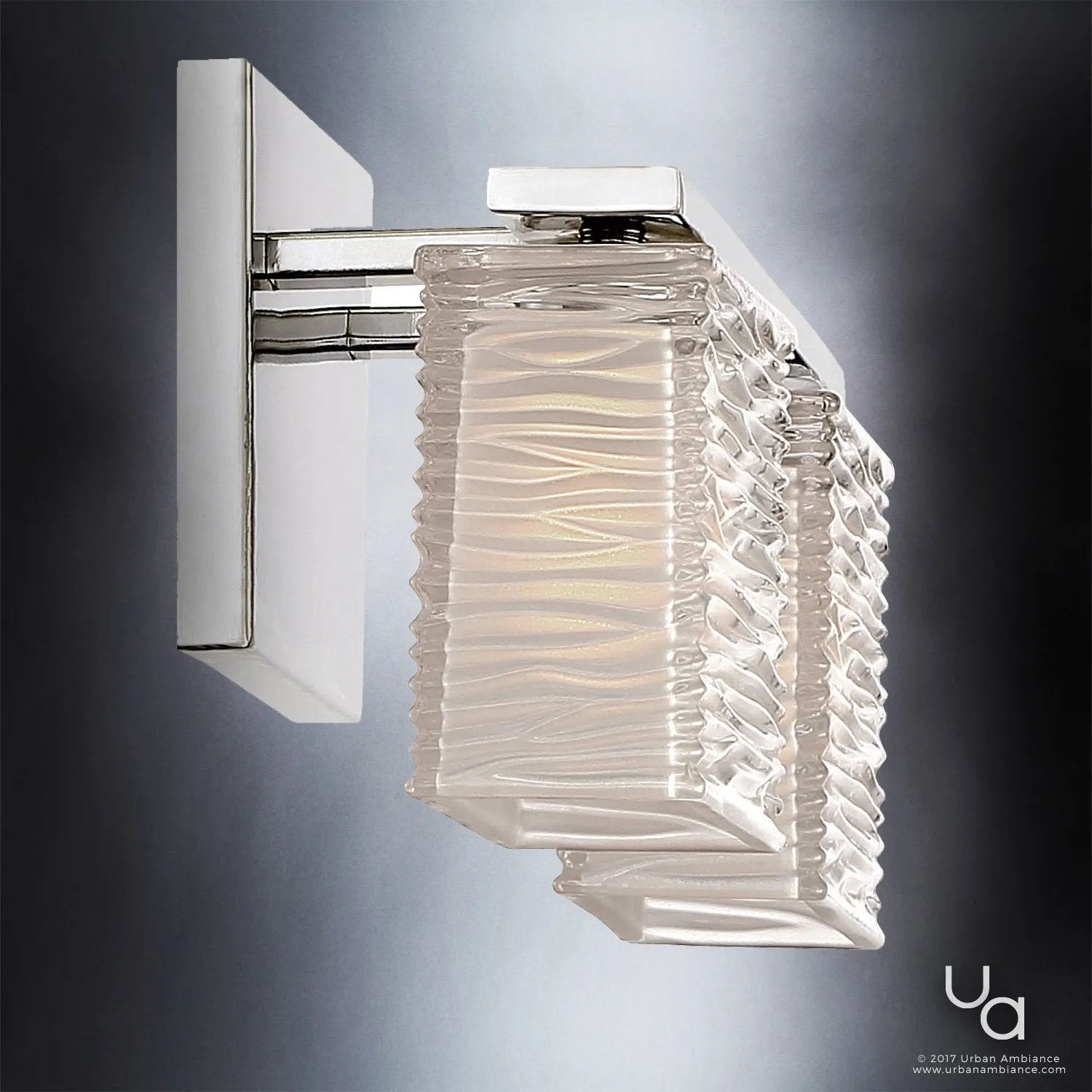 UQL2721 Modern Bathroom Light, 6.75"H x 15"W, Polished Chrome Finish, San Diego Collection