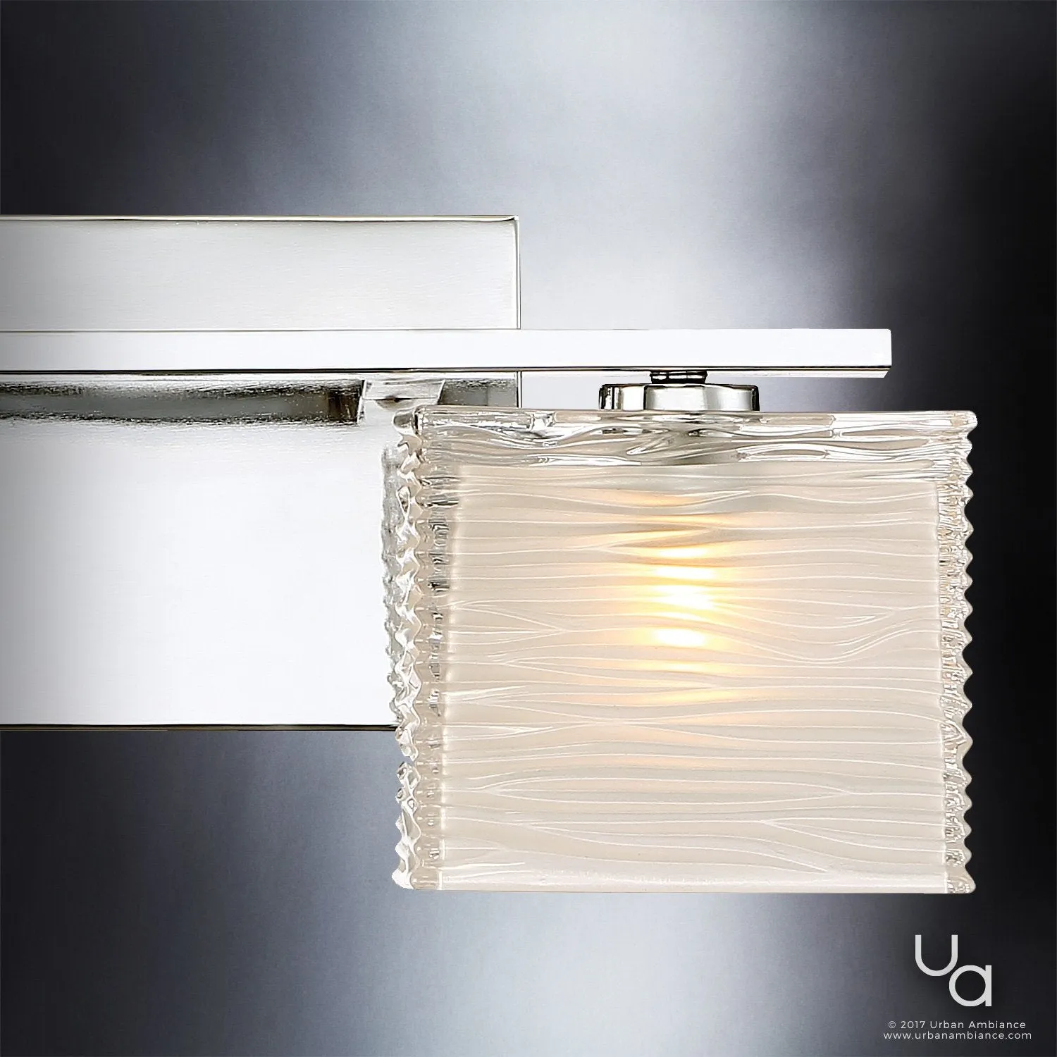 UQL2721 Modern Bathroom Light, 6.75"H x 15"W, Polished Chrome Finish, San Diego Collection