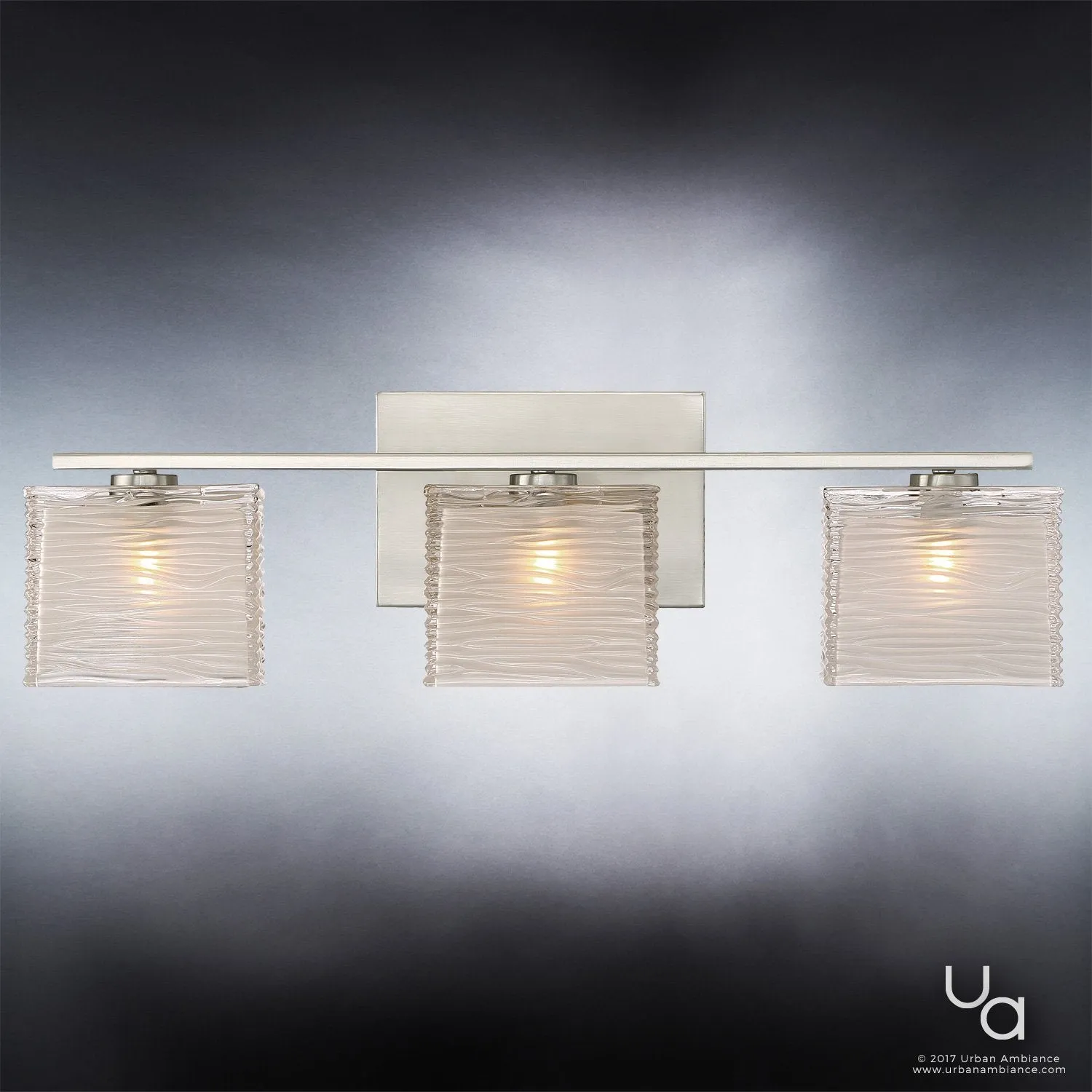 UQL2722 Modern Bathroom Light, 6.75"H x 22.5"W, Brushed Nickel Finish, San Diego Collection