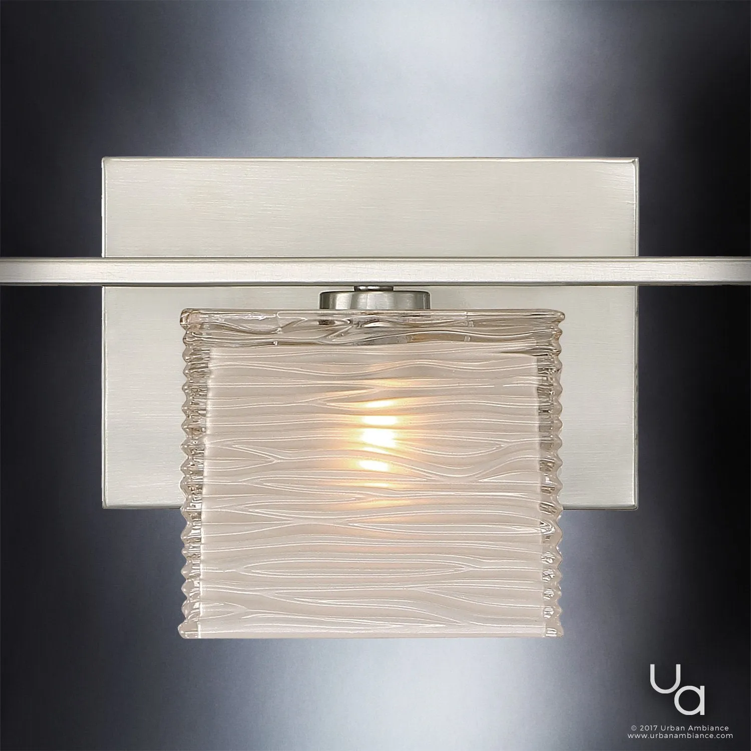 UQL2722 Modern Bathroom Light, 6.75"H x 22.5"W, Brushed Nickel Finish, San Diego Collection