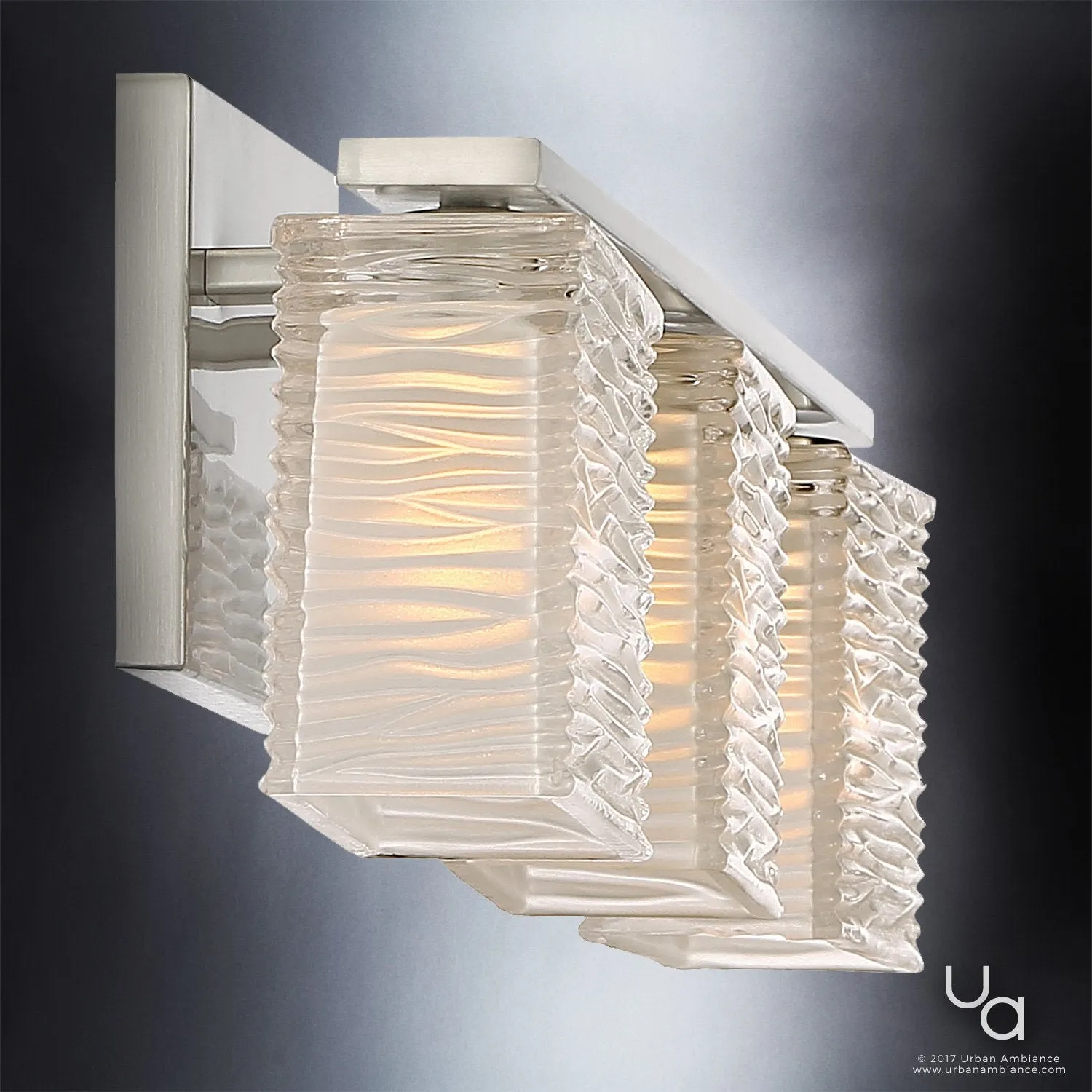 UQL2722 Modern Bathroom Light, 6.75"H x 22.5"W, Brushed Nickel Finish, San Diego Collection