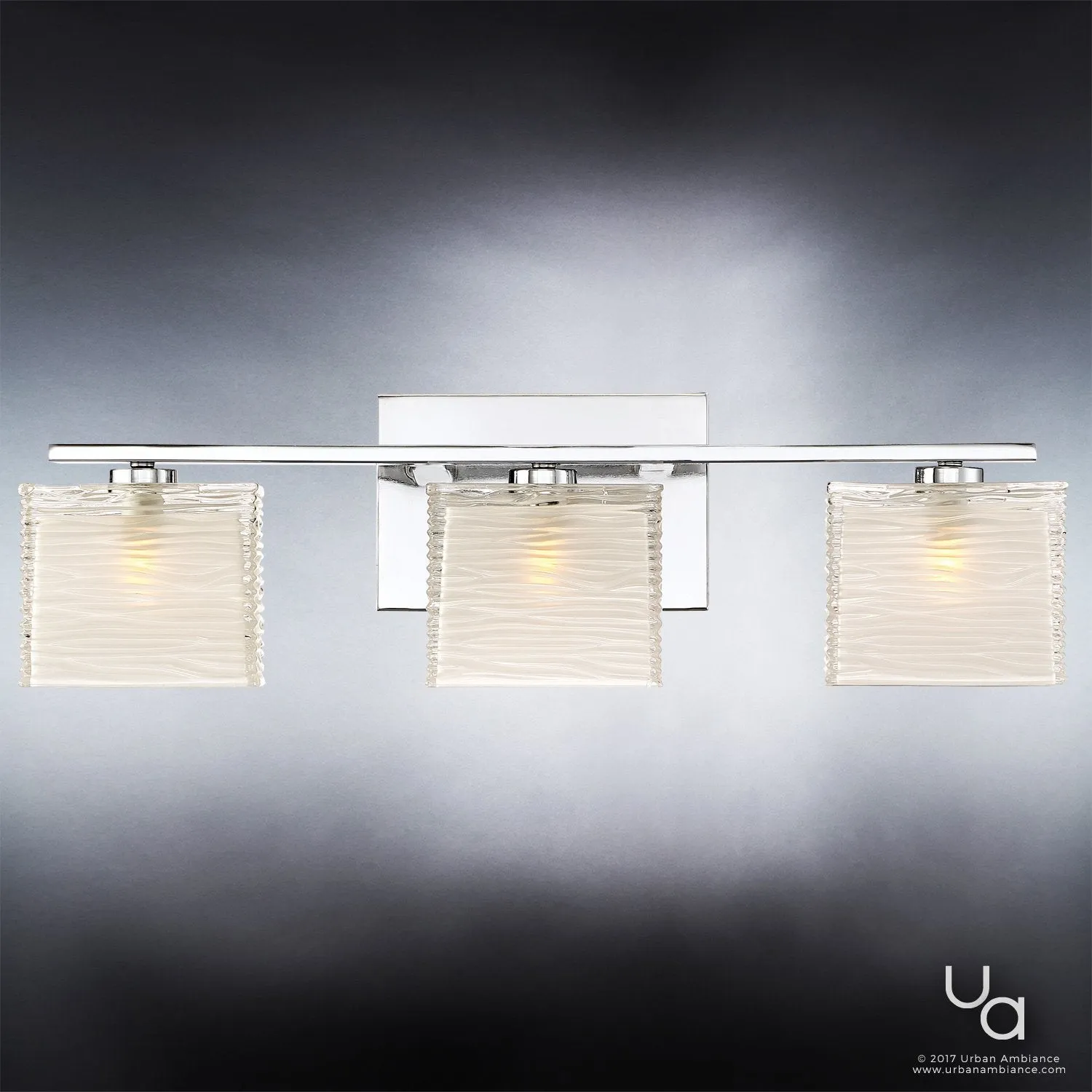 UQL2723 Modern Bathroom Light, 6.75"H x 22.5"W, Polished Chrome Finish, San Diego Collection